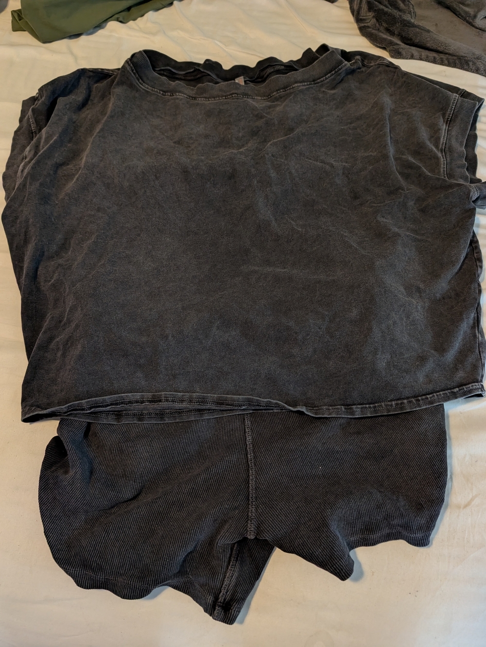 Free People Men's Washed Black Undershirt & Boxer Brief Set